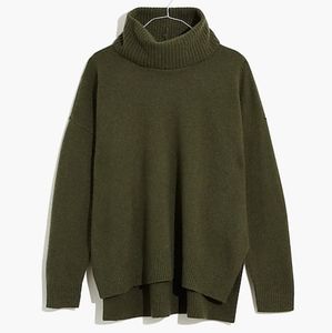EUC Madewell- ReSourced Cashmere Turtleneck Sweater, XXS, Olive